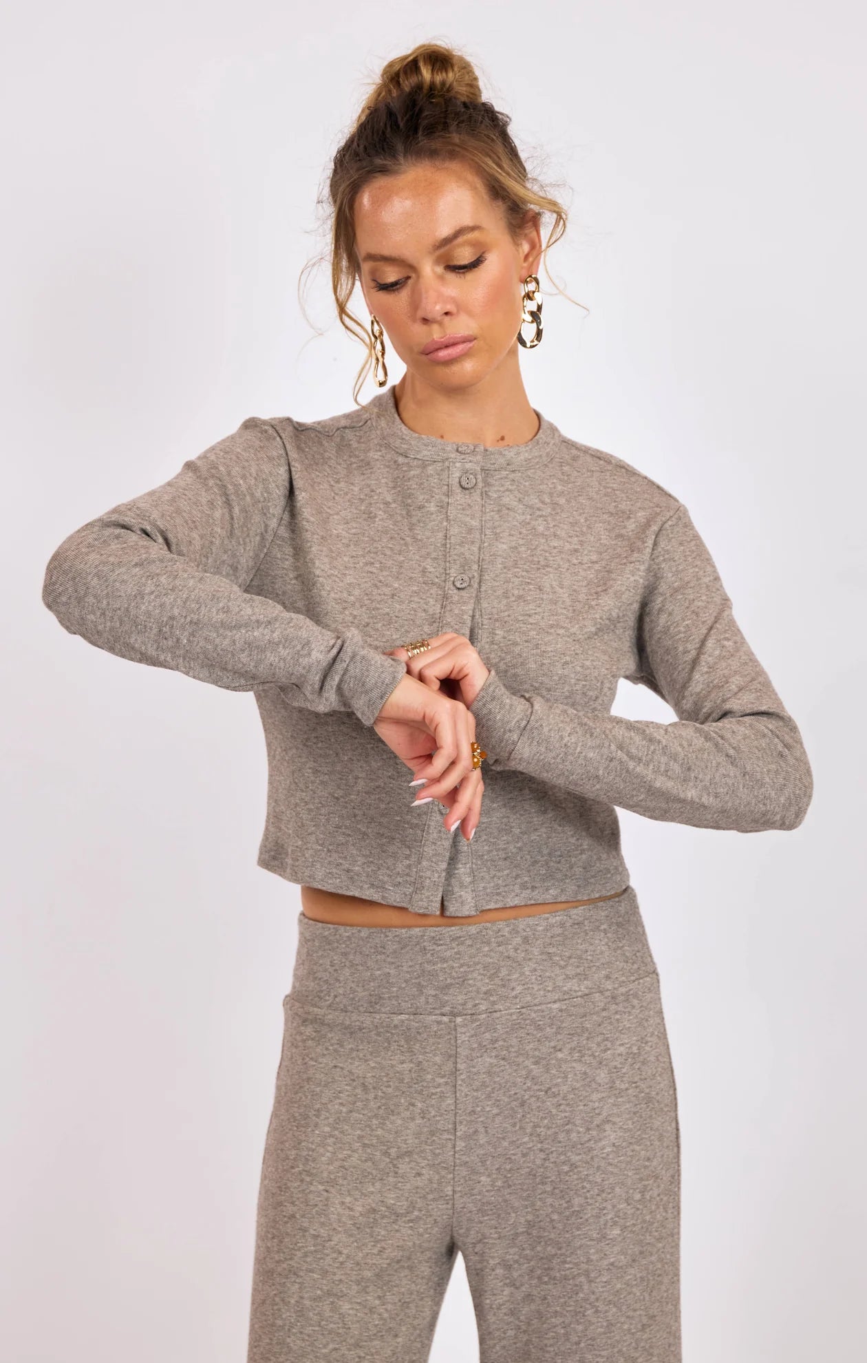 The Lodge Button Front Knit Top