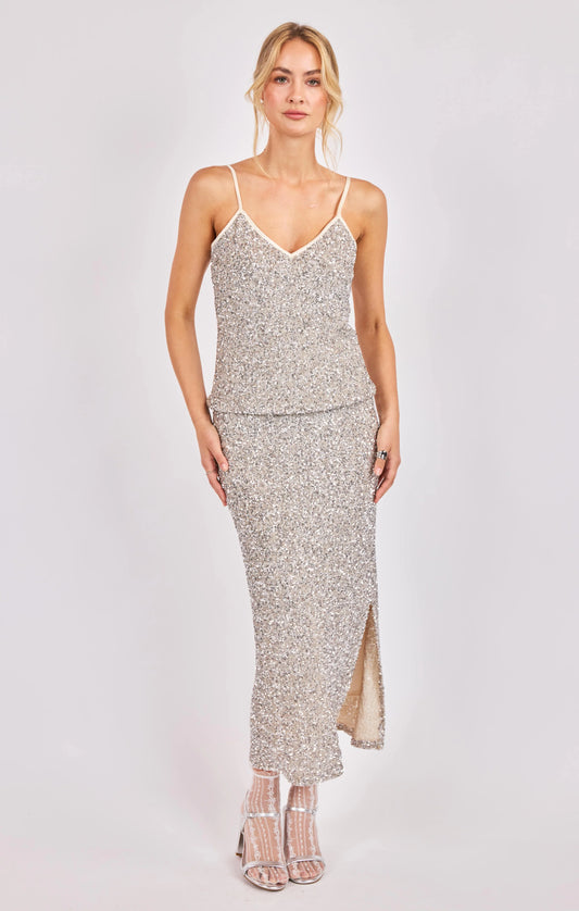 Luster Sequin Maxi Skirt